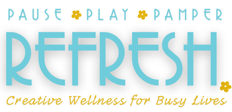 REFRESH logo pause, play, pamper